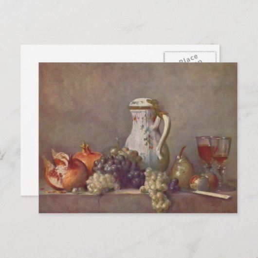 Jean Chardin – 磁器のティーポットで静止した生活 ポストカード (正面/裏面)