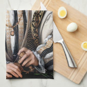 Jean Clouet – フランス王フランソワI キッチンタオル (四つ折り)