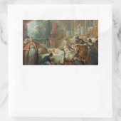 Jean-Francois de Troy - The Sentencing of Aman 長方形シール (バッグ)