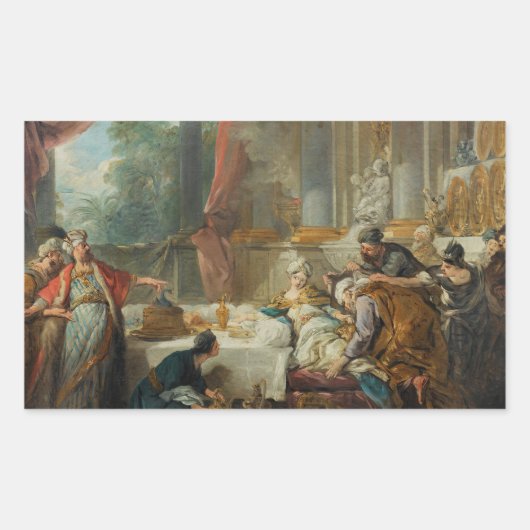 Jean-Francois de Troy - The Sentencing of Aman 長方形シール (正面)
