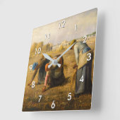 Jean-Francois Millet - The Gleaners スクエア壁時計 (傾斜)