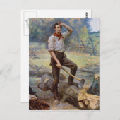 Jean L. Gerome Ferrisによる鉄道のリンカーン ポストカード (正面/裏面)