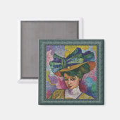Jean Metzinger Woman in Hat Artwork Magnet マグネット (正面/裏面)