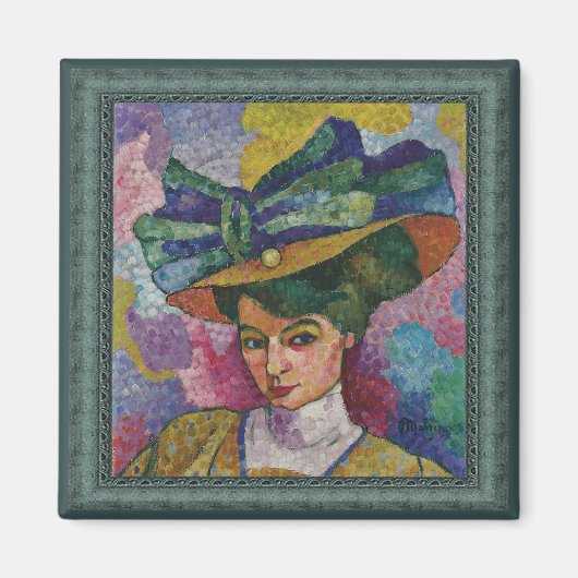 Jean Metzinger Woman in Hat Artwork Magnet マグネット (正面)