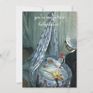 Jean Monet in Cradle by Claude Monet, Baby Shower 招待状