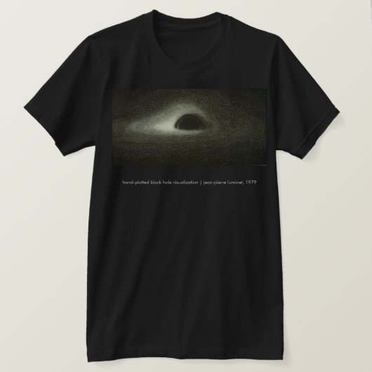 Jean-Pierre Luminet's Black Hole (1979) Tシャツ (デザイン正面)