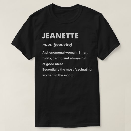 Jeanette Name  Tシャツ (デザイン正面)