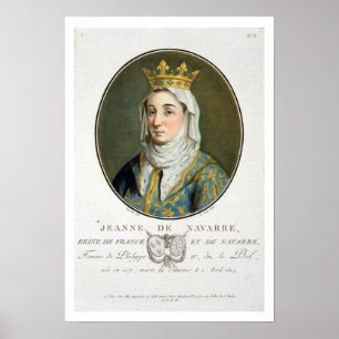 Jeanne deナバール(1271-1304年)のポートレート、1788年(c ポスター