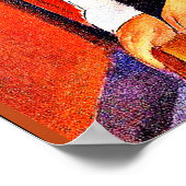 Jeanne Hebuterne in a Red Shawl by Modigliani ポスター (角)