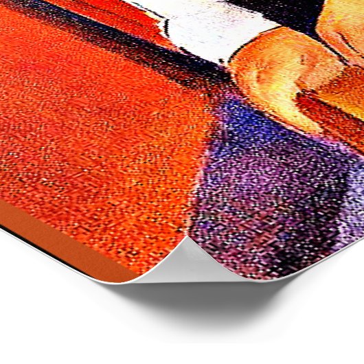 Jeanne Hebuterne in a Red Shawl by Modigliani ポスター (角)