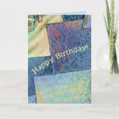 Jeans & Blue jean patches of fabric squares カード (正面)