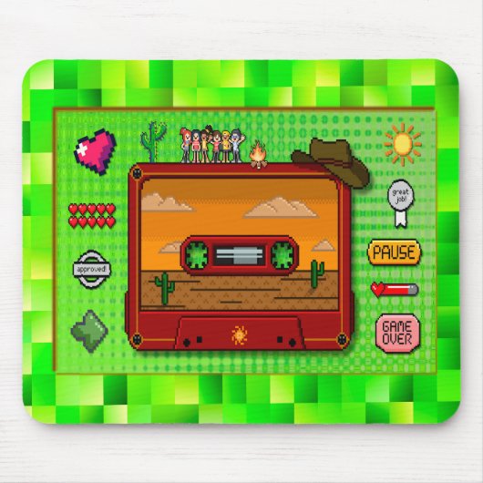 Jeans pixel art mousse rug. マウスパッド (正面)