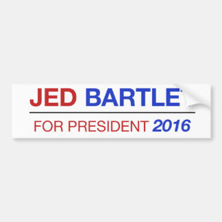 JED BARTLET 2016のバンパーステッカー! バンパーステッカー