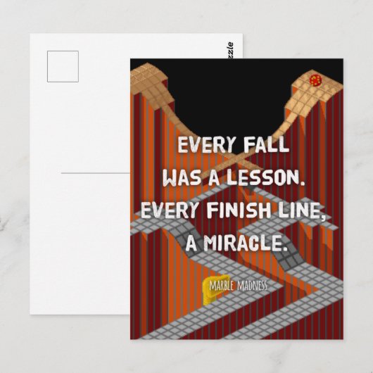 „Jeder Absturz war eine Lehre“, Marble Madness ポストカード (正面/裏面)