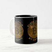 Jedes Stück zählt Bitcoin Zwei-Tone-Tasse ツートーンマグカップ (正面左)