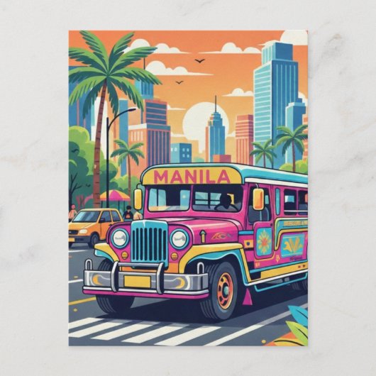Jeepney in Manila Philippines Travel ポストカード (正面)