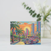 Jeepney in Manila Philippines Travel ポストカード (スタンド正面)