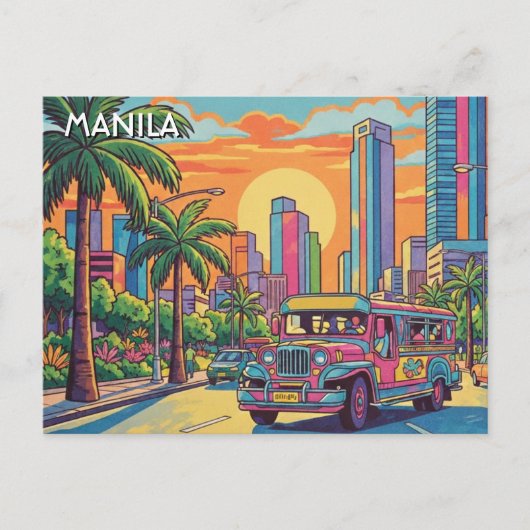 Jeepney in Manila Philippines Travel ポストカード (正面)