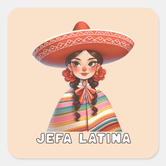 Jefaラテンアメリカ系女性Latinx所有の中小企業 スクエアシール (正面)