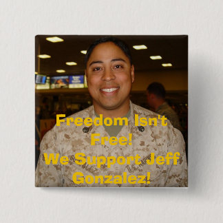 jeff2の自由は自由ではないです! 私達はジェフGonzaを…支えます 缶バッジ