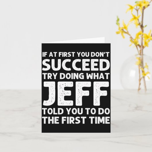 Jeff Gift Name D Birthday Funny Christm  カード (黄色い花)