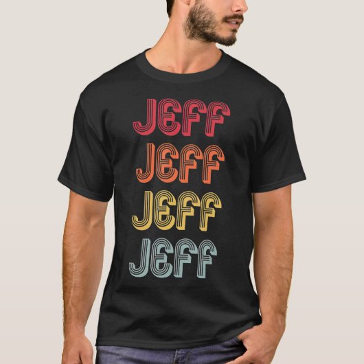 JEFF Gift Name Personalized Funny Retro Vintage Tシャツ (正面)