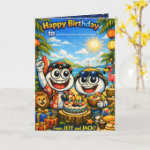 Jeff & Jack Kids Birthday Card – Fun Celebration S カード (黄色い花)