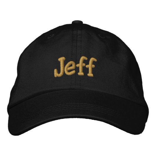Jeff Personalized Baseball Cap / Hat 刺繍入りキャップ (正面)