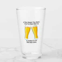Jeff Willis Artによる「男には2杯のビールが必要」 タンブラーグラス