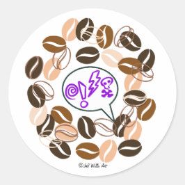 Jeff Willis ArtによるCOFFEE & CUSSIN' ラウンドシール