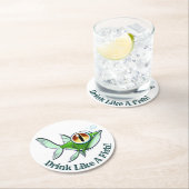 Jeff Willis ArtによるDRINK LIKE A FISH ラウンドペーパーコースター (インサイチュ)