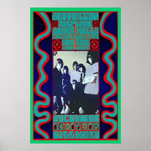 Jefferson airplane 1966 Concert Poster re-Print 1 ポスター (正面)