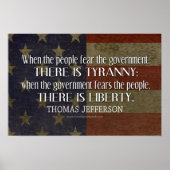 Jefferson Quote On Liberty and Tyranny ポスター (正面)