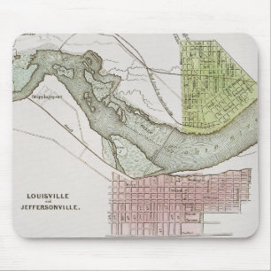JEFFERSONVILLE、インディアナ: 地図 マウスパッド
