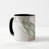 JEFFERSONVILLE、インディアナ: 地図 マグカップ (正面左)