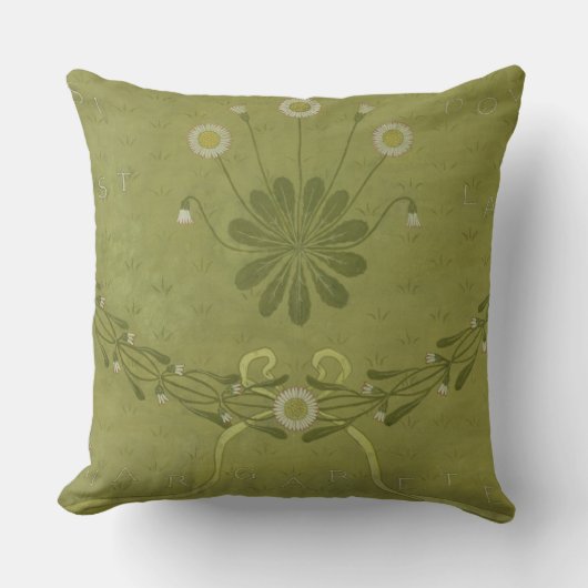 Jeffre著印刷される「La Margarete」の壁紙のデザイン クッション (正面)