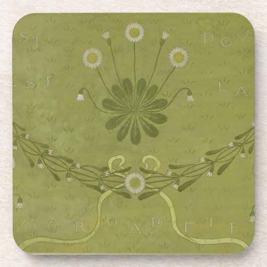 Jeffre著印刷される「La Margarete」の壁紙のデザイン コースター (正面)