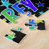 「JEFFREY」名、おもしろい「ハッピーバースデー」 ジグソーパズル (側面)