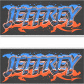 Jeffrey Vorname Name Graffiti Aufkleber Sticker シール (正面)