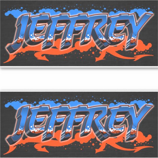 Jeffrey Vorname Name Graffiti Aufkleber Sticker シール (正面)
