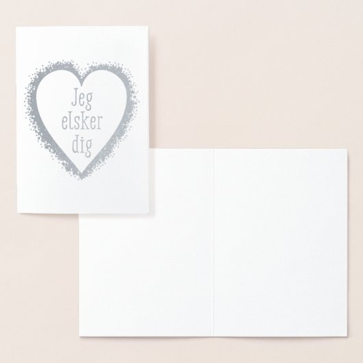 Jegのelskerの発掘、私はデンマーク語の愛します 箔カード (ディスプレー)