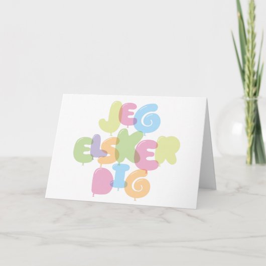 Jeg Elsker dig – デンマーク語であなたを愛している カード (正面)