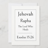 Jehovah Rapha 神の名 前向きなバイブル 招待状 (正面)