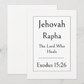 Jehovah Rapha 神の名 前向きなバイブル 招待状 (正面/裏面)
