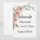 Jehovah Shammah, ガーベラ, 神の名, 聖句 招待状 (正面/裏面)