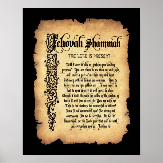 Jehovah Shammah, Lord our Provider：神の名前 ポスター (正面)