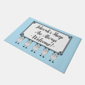 "Jehovah's Sheep Are Always Welcome" Doormat ドアマット (アングル)