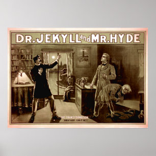 Jekyll先生およびハイドVintage Posterキャンバス2の氏 ポスター