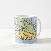 Jekyll Island Georgia Coast Map Mug コーヒーマグカップ (正面右)