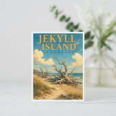 Jekyll Island Georgia Driftwood Beach GeoSaga ポストカード (スタンド正面)
